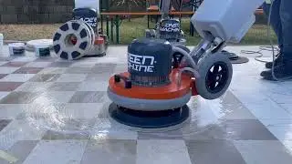 Demo lucidatura marmo con monospazzola GREEN MACHINE e pad diamantati TRAXOSHINE | LMA MACHINE
