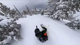 Skiing a Long Powder Run in the Tahoe Backcountry After A Record 77