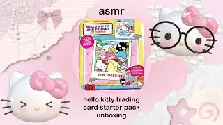 asmr | hello kitty trading card starter pack | unboxing 