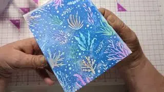 Making a Blackout background with C.C's Enchanted Ocean Embossing folder and mermaid