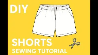 DIY Shorts with Side Pockets and waist band. Easy Sewing Tutorial for Beginners