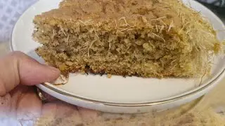 كيك بالكنافة واللوز من أروع ما يكون 😋