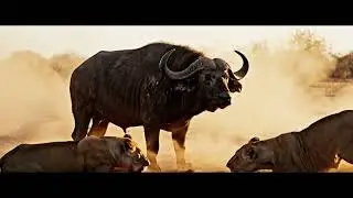 Lion vs African Buffalo VS African Dogs Fight wildlife Combat