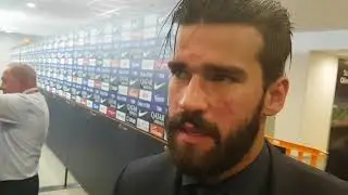 ROMA JUVENTUS Alisson in mixed zone