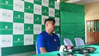AJ Lim after playing against Stefanos Tsitsipas in the Davis Cup (March 6, 2020)
