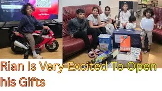 Rian Is Very Much Excited To Open His Gifts
