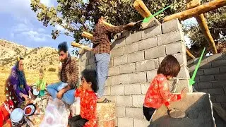 Build a simple room without facilities | Father and daughter love in the mountains