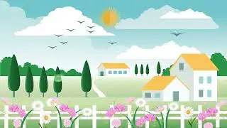 Free Background loop| 2D Animation Stock Footage | Beautiful Landscape Forest 🌼🌸🌼 [FREE USE]