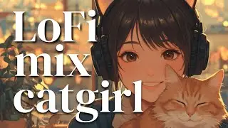 Lofi Hiphop Bright Mix 50 👻Cat Ear Girl Study Lounge 🐾Beats To Study🐾