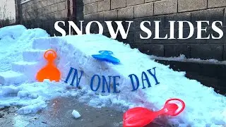 How to make a snow slide\ Children are happy\ ice slide
