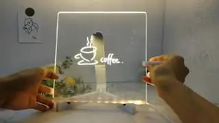 3D Acrylic Writing Board with Pen & Light, LED Message Board, Rewritable Acrylic Message