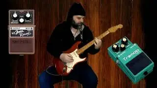 BOSS Tr-2 Tremolo and BOSS Fender Reverb FRV-1 pedal - Demo