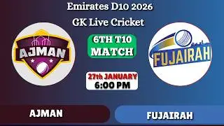 Ajman vs Fujairah Live Score || SHA vs ABD 6th T10 Match || Today Cricket Match Live Commentary