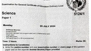 2024 GCE SCIENCE paper 1 || physics || section C