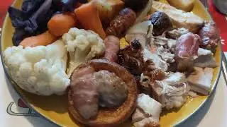 Eating my Christmas dinner on Christmas day 