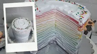 20 Layers Crepe Rainbow Cake in English🌈 | No bake,no oven cake |Recipe 62