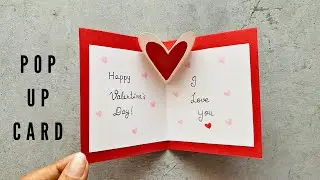 💕DIY Pop Up Card for Valentine&rsquo;s Day | Valentines Day Gift Idea | DIY Heart Card #valentinesday