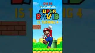 Digital Video Birthday Invitation : Super Mario | Animated Card, Digital Card, Super Mario Party