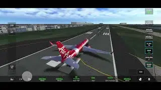 Main RFS flight simulator memakai maskapai air Asia dari bandara  Halim kusuma internasional ke budi