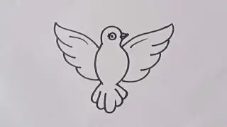 Flying bird drawing/Flying bird drawing easy step by step/Bird drawing @SimpleLineDrawing
