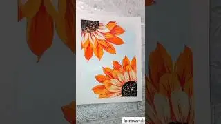 Easy SUNFLOWER painting using Round brush #shorts #trending #tiktok #introvertslife