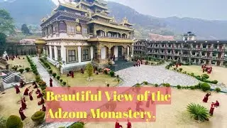 Beautiful View of the Adzom Monastery. Dollu Pharping in Nepal,