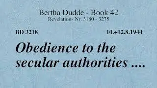 BD 3218 - OBEDIENCE TO THE SECULAR AUTHORITIES ....