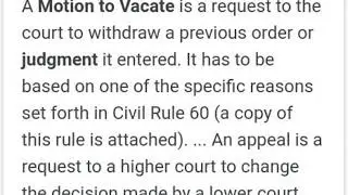 Need A Motion To Vacate?