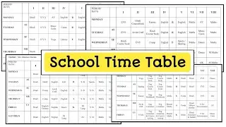 School Time Table Class 1 to 10 || Class Time Table for Students || Primary, Elementary & Secondary