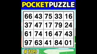 【Pocket Puzzle】 Perfect for daily brain exercises! 《Number Search|Brain training》 #309