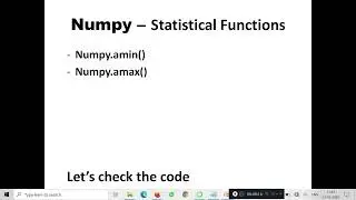 55   Numpy   Statistical Function   Class 8