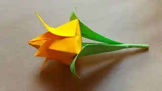 DIY Tulip Paper Flower Origami 🌷🌷 | DIY Paper Flower Making | How to Make Tulip Paper Flower