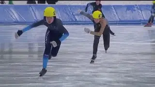 Competitors skate through unseasonable warmth in MN