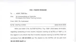 TSSP Constable training update26/8/2020
