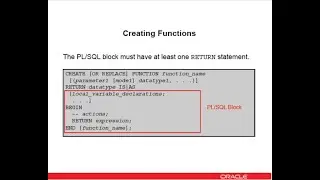 Oracle Database 12c/19c: PL/SQL - 31. Working with functions