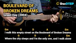 Boulevard of Broken Dreams - Green Day (2004) Easy Guitar Chords Tutorial with Lyrics