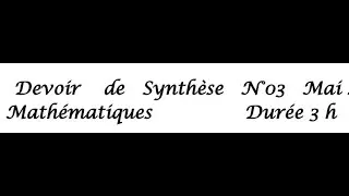Correction du devoir de synthèse n ° 03