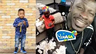 Shatta Wale's son Majesty shower money on his birthday