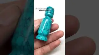 Antique Handmade turquoise snuff bottle #handmadegems #turquoise #etsy #youtubeshorts