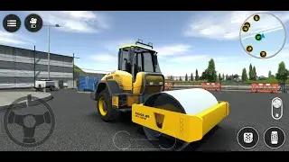 road roller compress the asphalt - drive simulator 2020 - android gameplay
