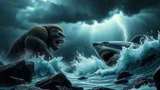 King Kong vs Shark 🦈 fight//king kong//shark //#kingkong #shark #youtube #ai 