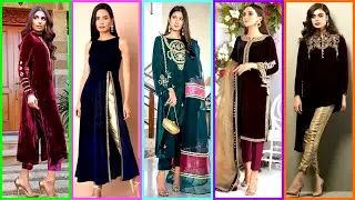 Latest New Velvet Dress designs 2021-22
