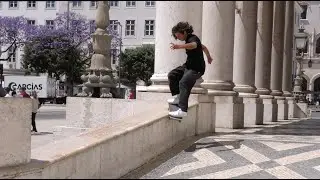 Laurence Aragão cruising Downtown Lisbon in the new Emerica Gamma for POP Skateshop