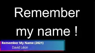 David L&eacute;on - Remember My Name (2021)