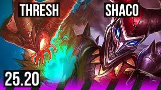 THRESH & Jinx vs SHACO & Veigar (SUP) | 4/4/27, Comeback | KR Master | 25.20