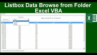 Listbox Data Browse from Folder Excel VBA