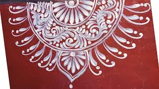 Easy half round alpona design || Step by step Bengali alpona for beginners