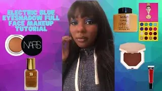 Electric Blue Eyeshadow Full Face Makeup Tutorial