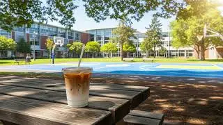 Study Break with Iced Coffee | Relaxing Campus Atmosphere