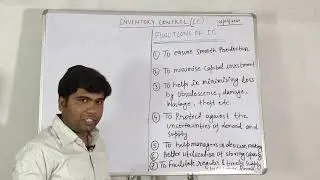 OBJECTIVE AND FUNCTIONS OF INVENTORY CONTROL || Dr. Swapan Suman || MIET || AKTU